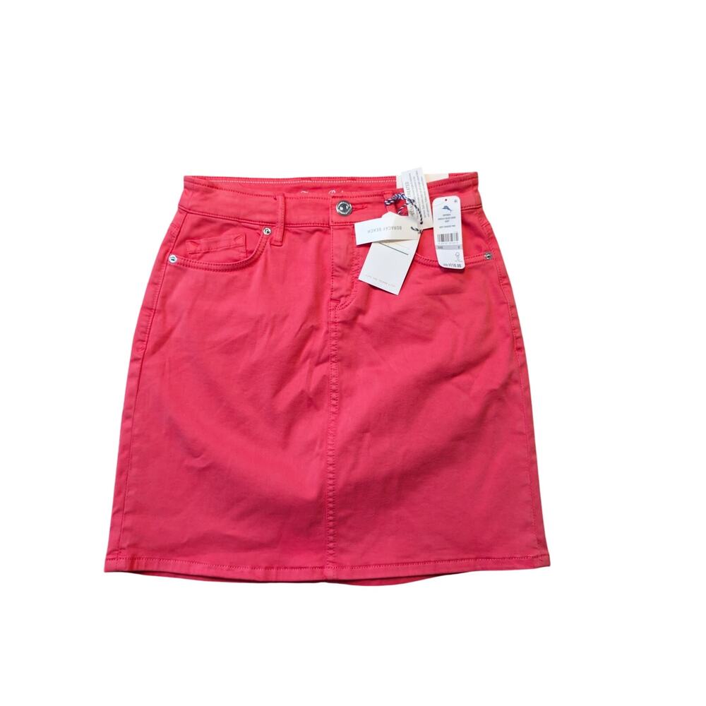 NWT Tommy Bahama Boracay Beach Short Skirt Size 0 Paradise Pink Denim Mini Skirt